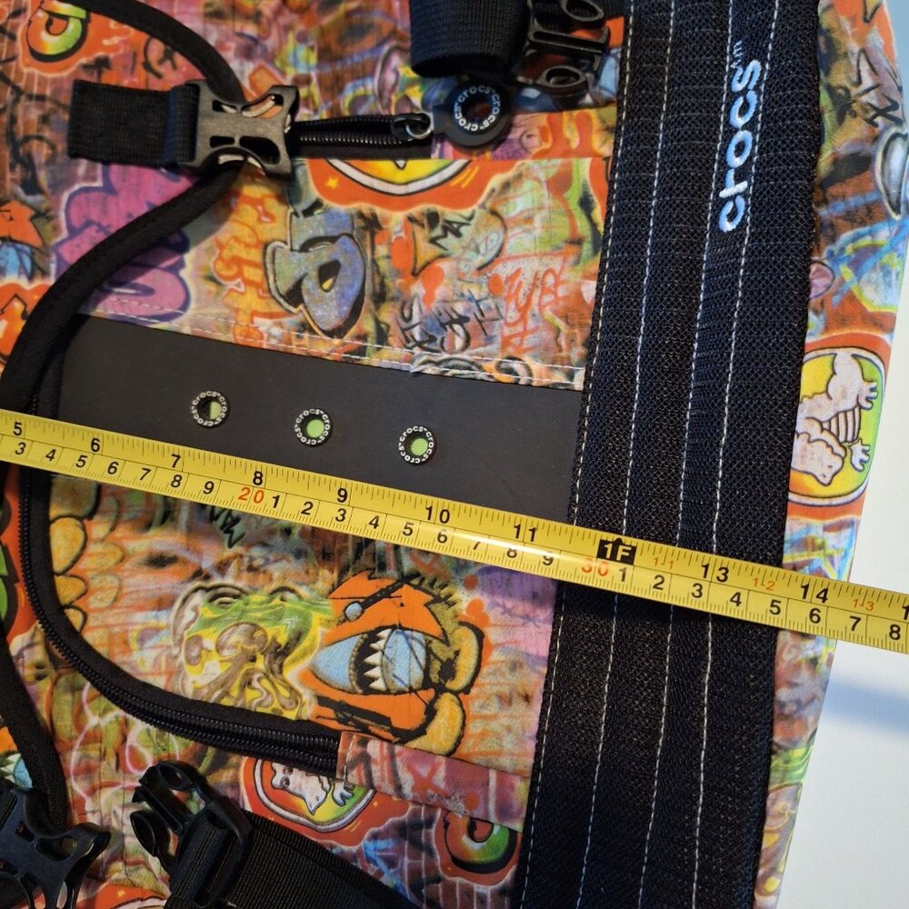 Colorful Crocs Messenger Laptop Bag W Graffiti Art Adjustable Strap Crossbody - Picture 5 of 16